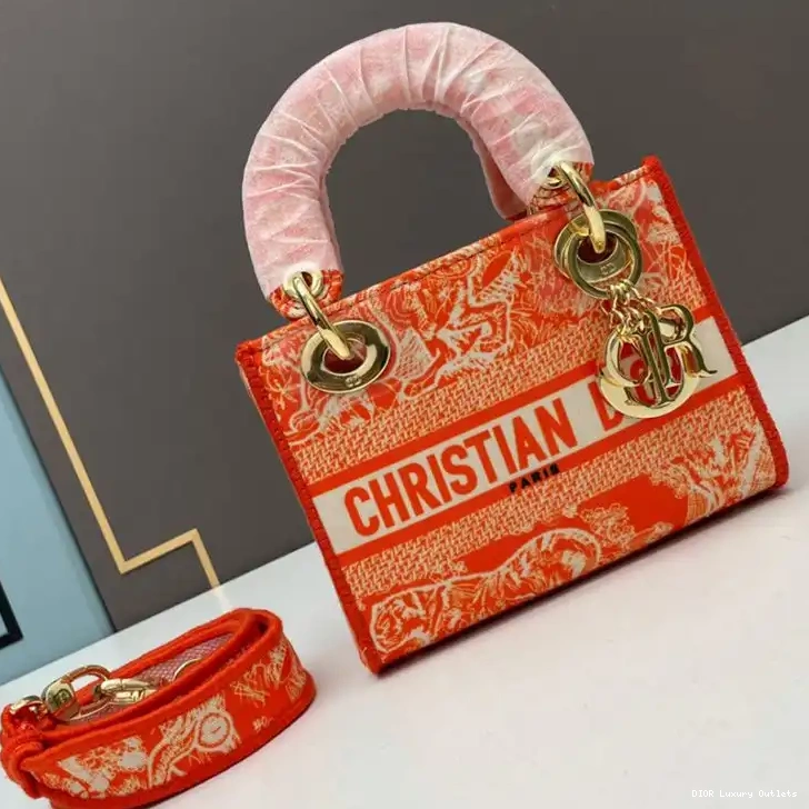 de Lady Orange Mini Bag D-lite Motif Jouy Canvas Toile 0419 Luxury